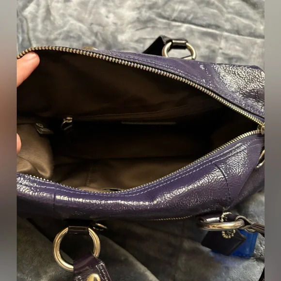Coach Poppy Purple Patent Purse- Convertible Satchel- Color: Purple - Picture 3 of 7